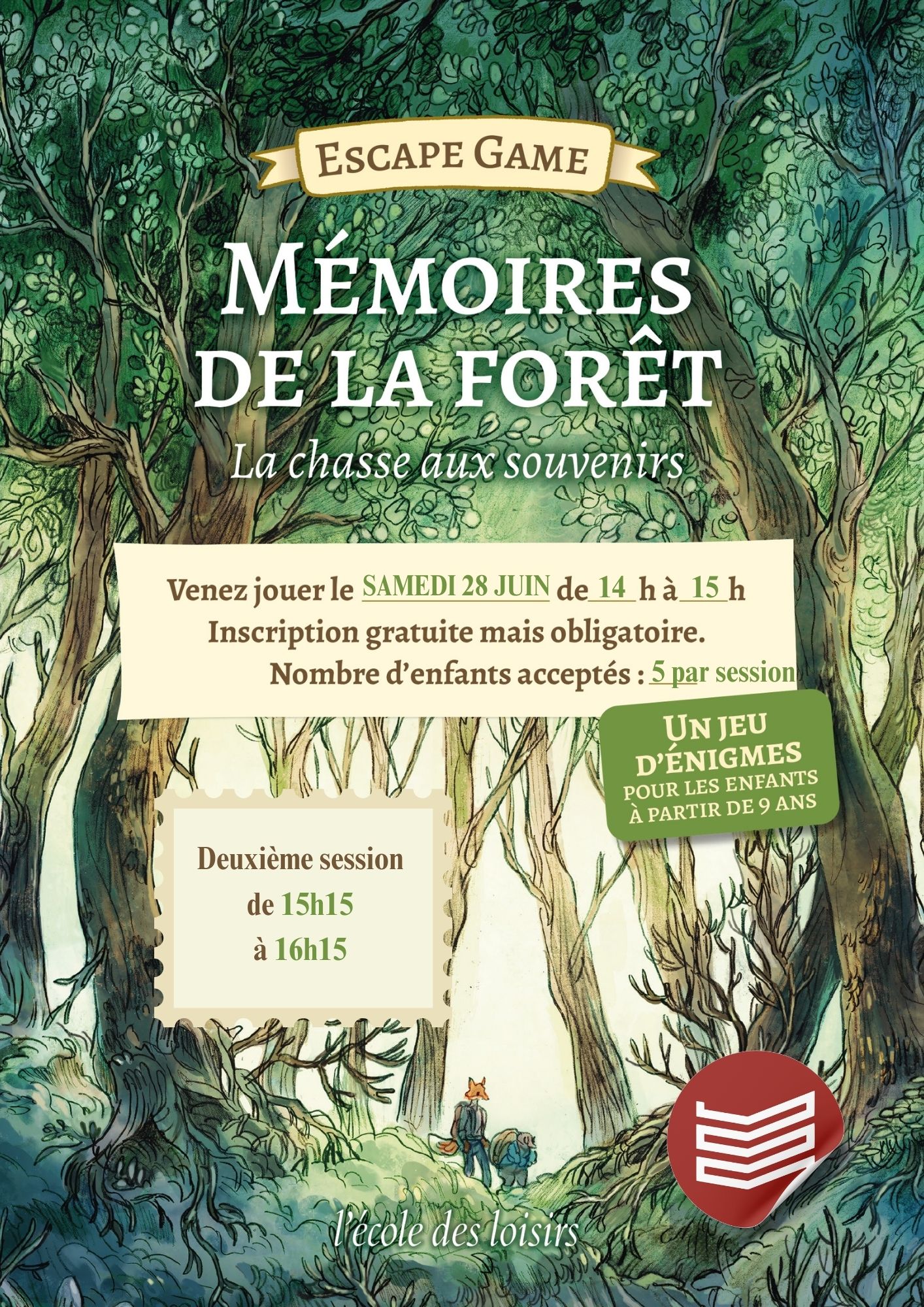 Escape Game Mémoires de la forêt à la librairie Mille Feuilles