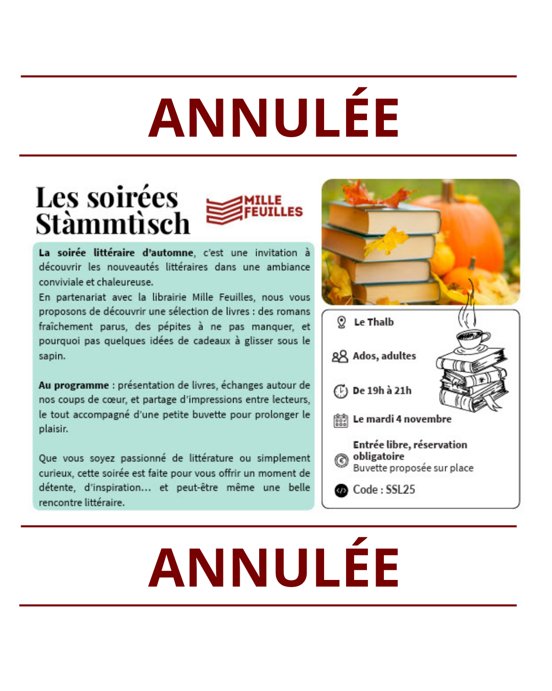 soirée annulée